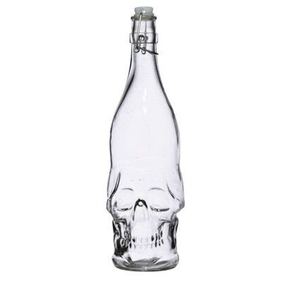 Teschi & Rose Bottiglia d'acqua a forma di teschio in vetro trasparente 1L