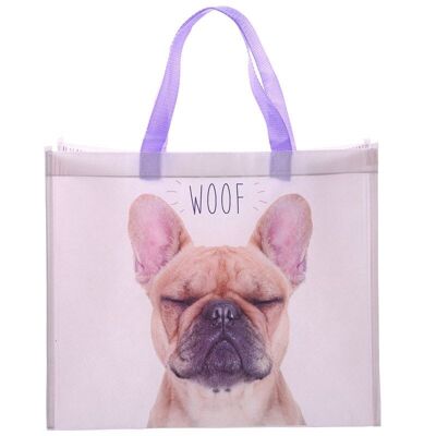 Französische Bulldogge WOOF Wiederverwendbare Einkaufstasche