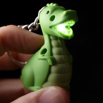 RAWR Porte-clés LED dinosaure rugissant avec son 4