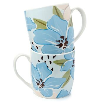 Ensemble de 2 tasses en porcelaine Florens Rhododendron