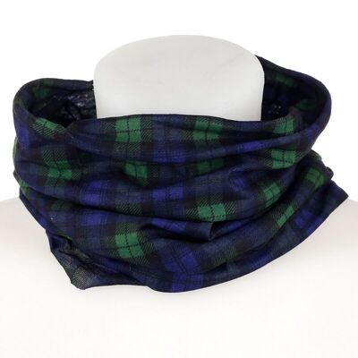 Green Tartan Neck Warmer Tube Scarf