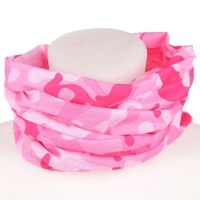 Bufanda de tubo rosa de camuflaje para calentar el cuello