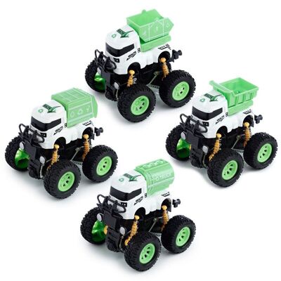 Stunt Monster Garbage Truck Fricción Push/Pull Action Toy