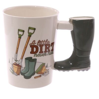 Garden Wellington Ceramic Shaped Handle Mug