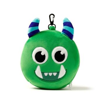Relaxeazzz Oreiller de voyage en peluche Monstarz Monster vert et masque pour les yeux 4