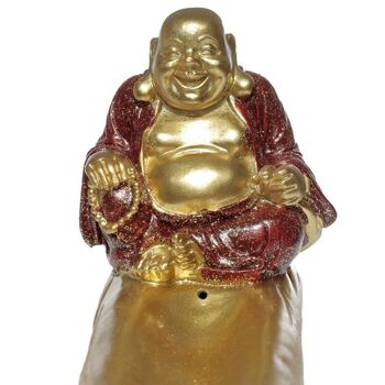 Brûleur de bâton d'encens mini bouddha riant chinois à paillettes porte-bonheur 2