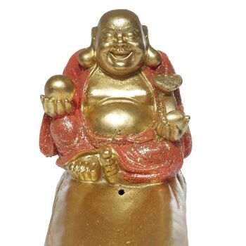 Brûleur de bâton d'encens mini bouddha riant chinois à paillettes porte-bonheur 5