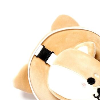 Relaxeazzz Shiba Inu Dog Oreiller de voyage en peluche et masque pour les yeux 5