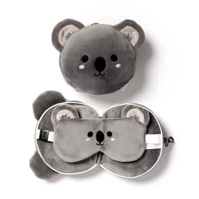 Relaxeazzz Adoramals Koala Plush Travel Pillow & Eye Mask