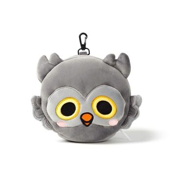 Relaxeazzz Adoramals Winston le hibou Oreiller de voyage en peluche et masque pour les yeux 4