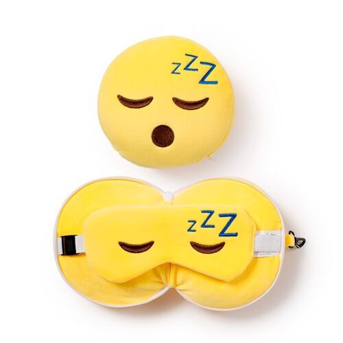 Relaxeazzz Snoozie the Sleeping Head Plush Travel Pillow & Eye Mask