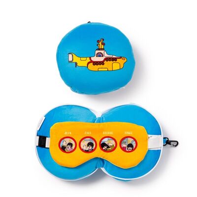 Relaxeazzz The Beatles Yellow Submarine Cuscino da viaggio in peluche e maschera per gli occhi