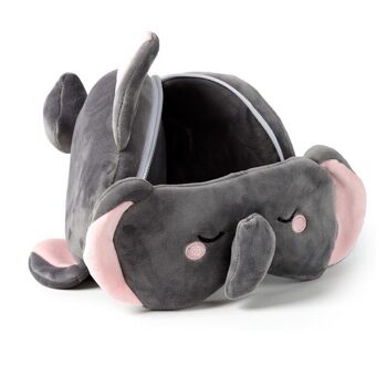 Relaxeazzz Adoramals Janu l'éléphant en peluche Oreiller de voyage et masque pour les yeux 3