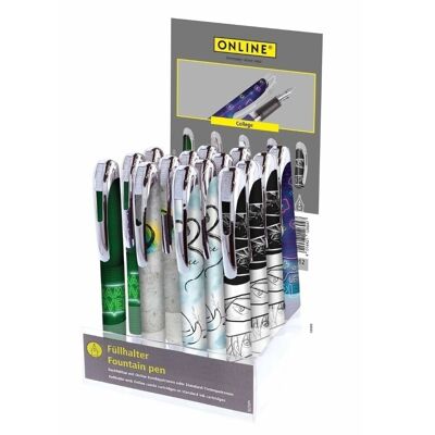 ONLINE 15x fountain pen College in a display | ergonomic fountain pen | for students | in the counter display
