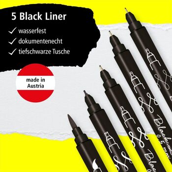 Ensemble de lettrage noir EN LIGNE | feutre étanche noir | Ensemble de stylos de calligraphie 2