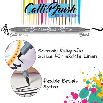 EN LIGNE Calli.Brush Double-Tip Pens en 24 couleurs | Feutres pinceaux avec pointe pinceau et pointe calligraphie | emballage cadeau 2
