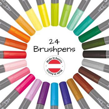 EN LIGNE Calli.Brush Double-Tip Pens en 24 couleurs | Feutres pinceaux avec pointe pinceau et pointe calligraphie | emballage cadeau 3