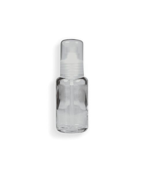 Flacon verre transparent avec pompe et capot - 50 ml