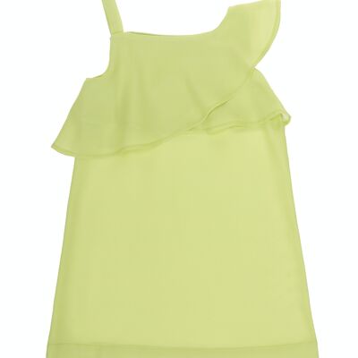 Girl's dress in crepe fabric, sleeveless. (2y-16y)