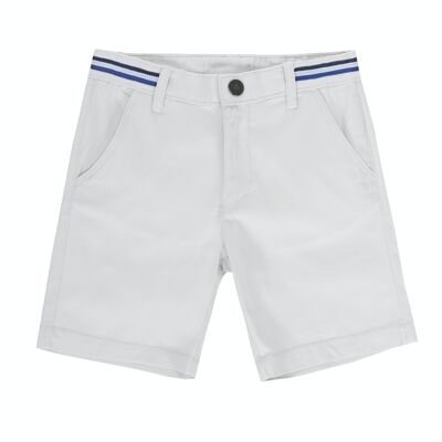 Short garçon en twill stretch gris clair. (2a-16a)