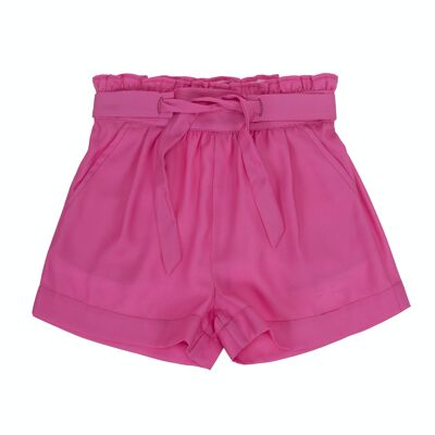 Girl's crepe shorts, with a bow at the waist. (2y-16y)