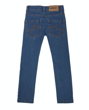 Pantalon bleu moyen garçon en coton denim superflex. (2a-16a) 2