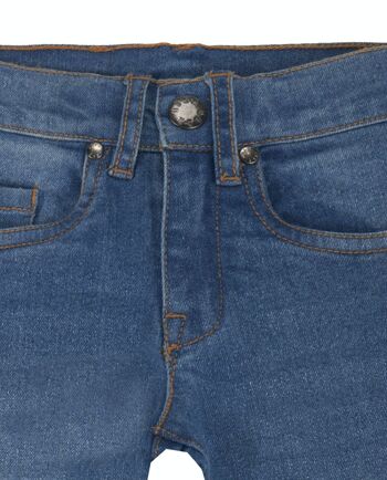 Pantalon bleu moyen garçon en coton denim superflex. (2a-16a) 3