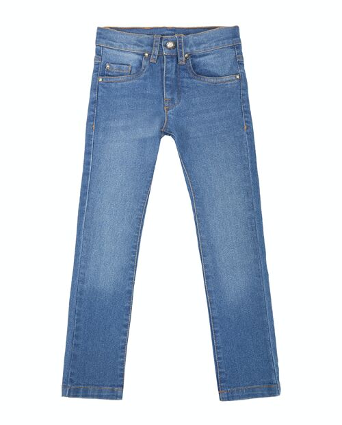 Pantalón de niño denim superflex de algodón color azul claro. (2y-16y)