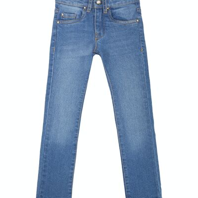 Pantalon denim bleu clair en coton superflex garçon. (2a-16a)