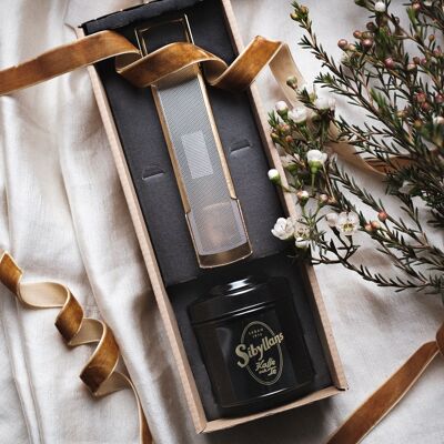 Coffret cadeau avec infuseur à thé et thé