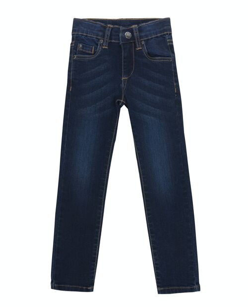 Pantalón de niño denim superflex de algodón color azul oscuro. (2y-16y)