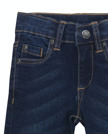 Pantalon garçon bleu foncé en denim de coton superflex. (2a-16a) 3