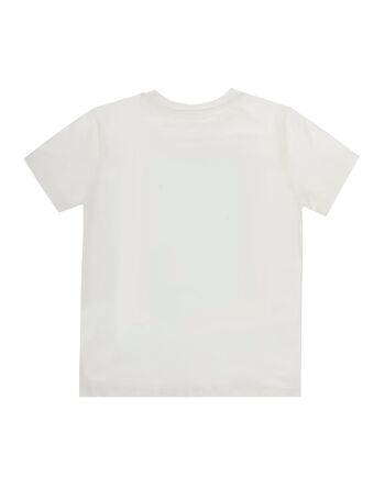 T-shirt garçon blanc en jersey simple de coton, manches courtes, imprimé devant. (2a-16a) 2