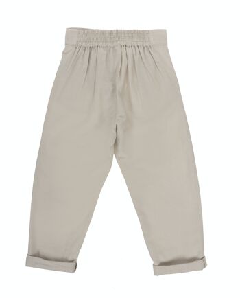 Pantalon fille coton lin avec ceinture du même tissu. (2a-16a) 2