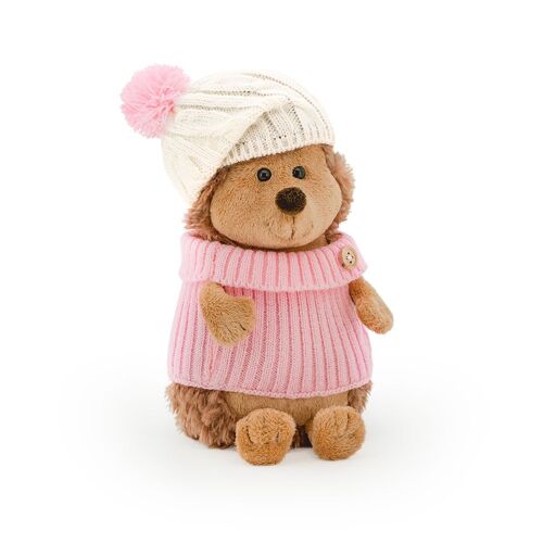 Plush toy, Fluffy the Hedgehog in white/pink hat