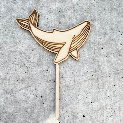 Cake topper monde sous-marin | baleine à bosse