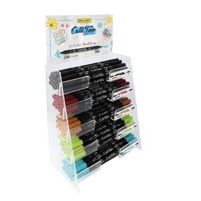 ONLINE 60x Calli.Twin Double Tip Pens in a display | calligraphy pens