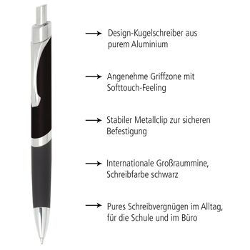 EN LIGNE 15x stylo à bille Sporty dans un présentoir | Stylo à bille rétractable en aluminium | recharge G2 interchangeable 2