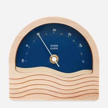 Thermomètre en bois à aiguille Marine C° 1