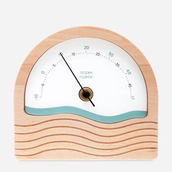 Thermomètre en bois à aiguille Oyster C° 1