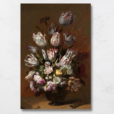 Wall panel Still life with flowers - Bollongier
