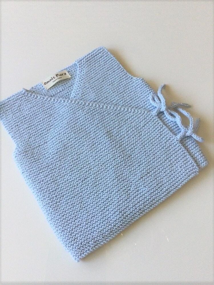 Organic Hand Knitted Envelope Baby Vest, Super Soft