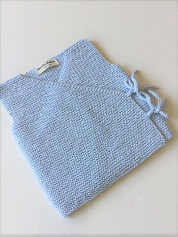 Gilet bébé enveloppe tricoté à la main bio, super doux 3