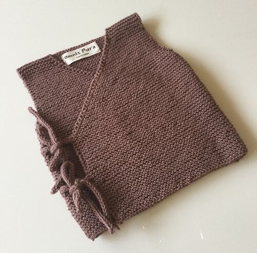 Organic Hand Knitted Envelope Baby Vest, Super Soft