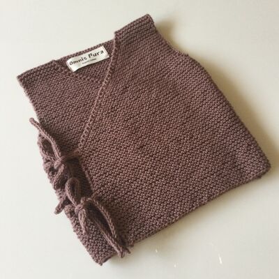 Gilet bébé enveloppe tricoté à la main bio, super doux