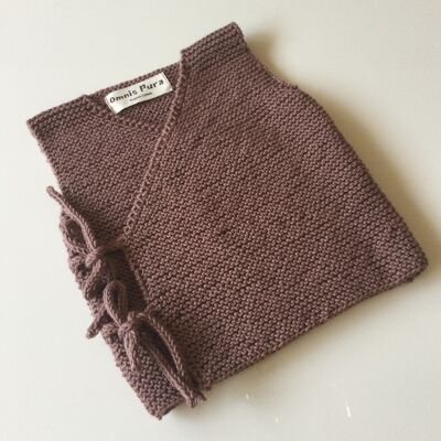 Organic Hand Knitted Envelope Baby Vest, Super Soft