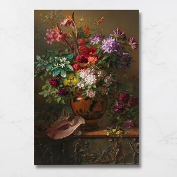 Panneau mural Nature morte aux fleurs dans un vase grec 1