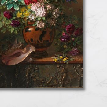 Panneau mural Nature morte aux fleurs dans un vase grec 2