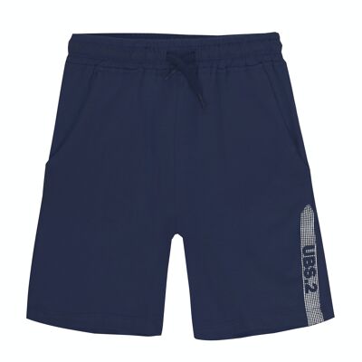 Cotton knit Bermuda shorts for boys in navy blue. (2y-16y)