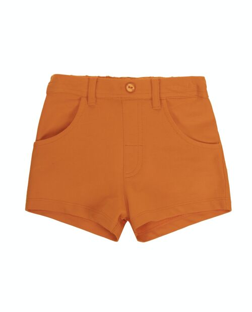 Short de niña de felpa de algodón color naranja  (2y-16y)